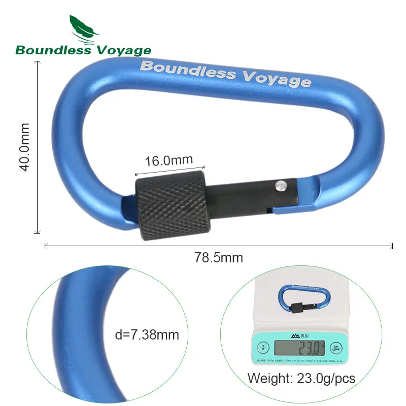 Алюминиевый карабин Boundless Voyage для кемпинга рюкзака пряжка зажим ключей типа D
