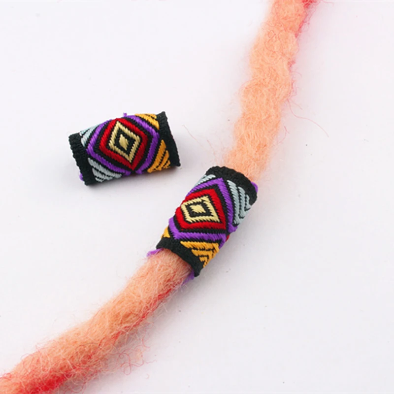 10 шт./лот смешанная ткань оплетка для волос страшный Дред бусины кольца трубка