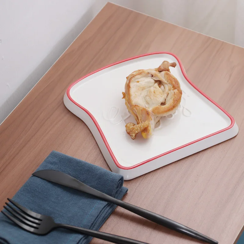 Керамическая тарелка для хлеба креативная ручная роспись высокотемпературная