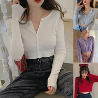 solid color long sleeve top women blouse knitwear buttons slim base t shirt %d0%b1%d0%bb%d1%83%d0%b7%d0%ba%d0%b0 womens clothing %d0%b6%d0%b5%d0%bd%d1%81%d0%ba%d0%b0%d1%8f ropa de mujer 2020
