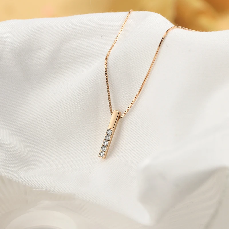 

LOWAHot new 925 Sterling Silver zircon diamond shape long pendant necklace women's accessories jewelry gift