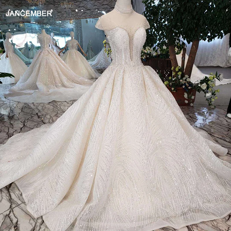 

HTL254 Backless Wedding Dress with cap sleeves high-neck handmade beading bridal dress wedding gown with train платье атласное