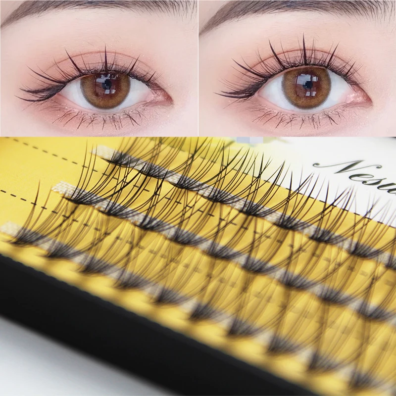 

60 Bundle Faux Mink 3D False Eyelashes Natural Long Cluster Volume Grafting Fake Lash Makeup Individual Eyelash Extension Tools