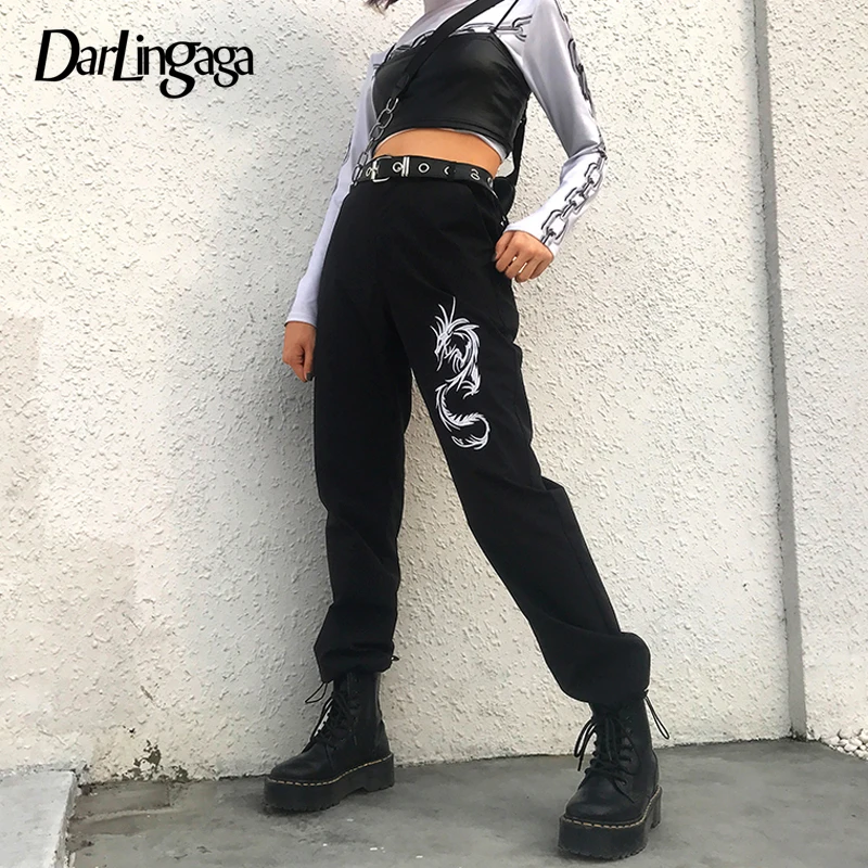 Дарлингага подвеска дракон вышивка спортивные брюки женские для бега уличные на