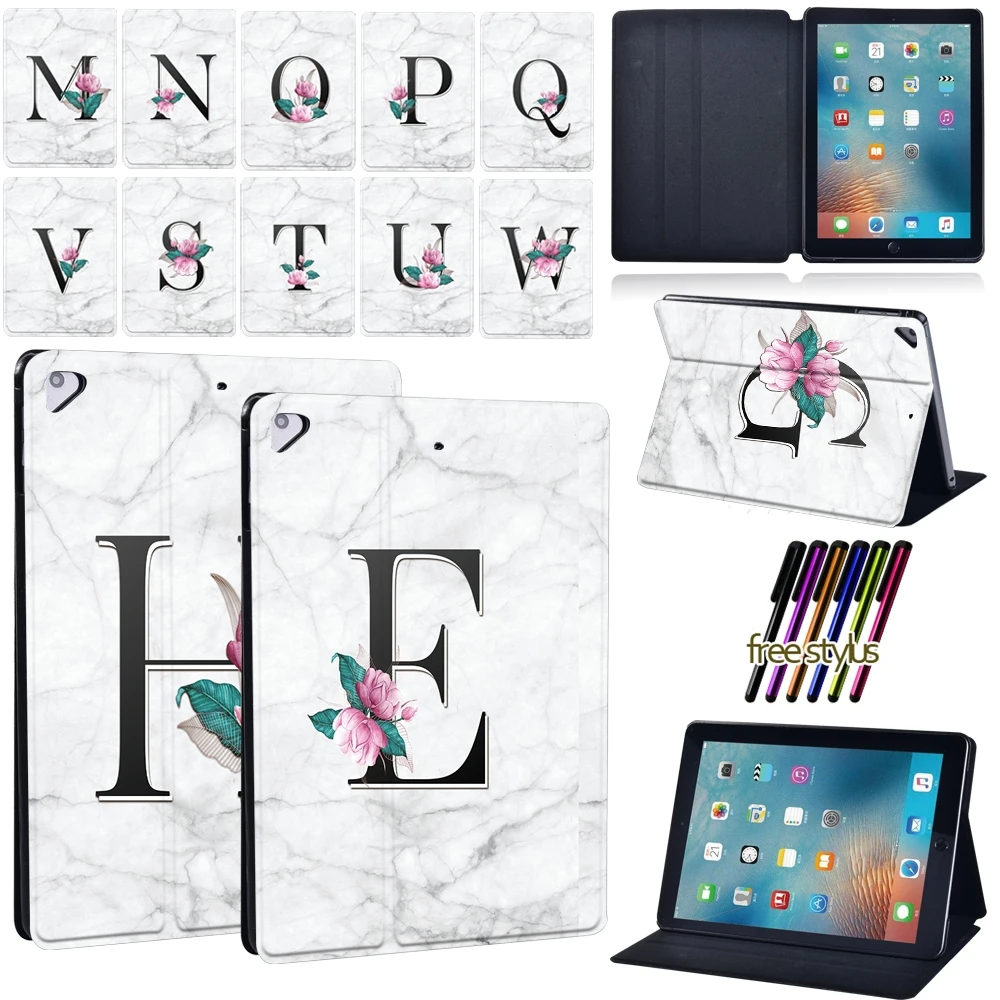 

Tablet Case for Apple IPad Air 1/2/3/iPad Pro 9.7/2nd Gen/(2018) 1st Gen/(2020)2nd Gen 26 Letter Anti-Drop Leather Case+ Stylus