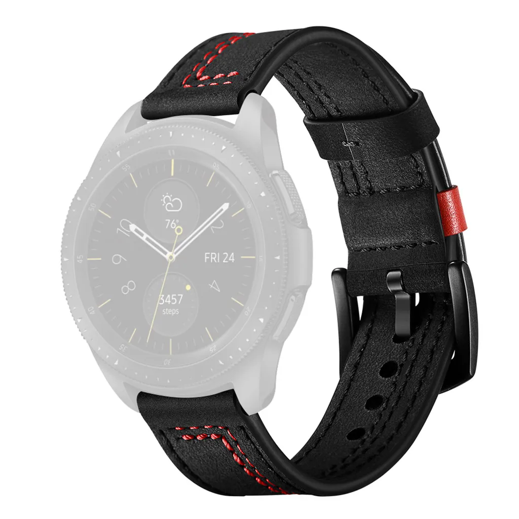 BK Кожаный ремешок для часов, ремешок для samsung Galaxy Watch 42 мм, ремешок для часов, ремешок для наручных часов, 3 цвета, 20 мм, 19Nov08 - Цвет ремешка: BK