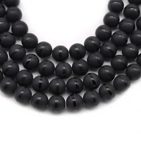 natural black matte onyx one line stripes agat stone round loosespacer beads 6810mm for diy jewelry making necklace bracelet
