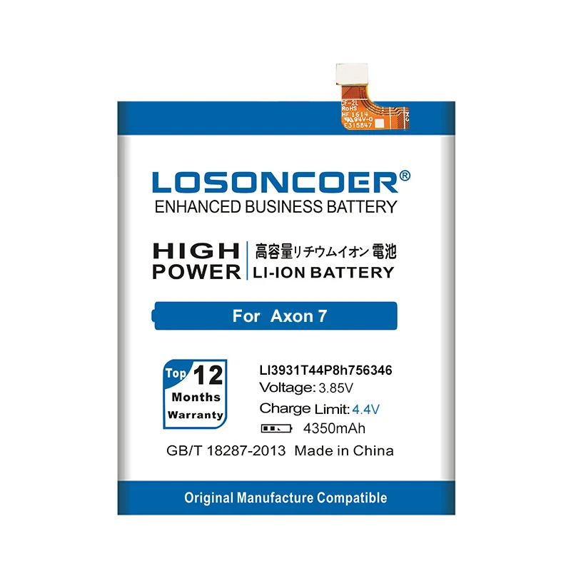 Аккумулятор LOSONCOER 4350 мАч для ZTE Axon 7 5 дюйма A2017 LI3931T44P8h756346 аккумулятор + Подарочные