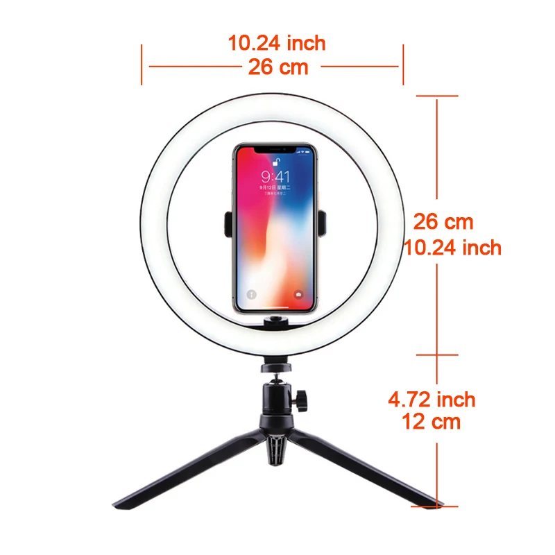 лампа кольцевая Светодиодный светильник видео регулируемой яркостью кольцевой