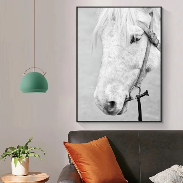 Плакаты и принты черно-белых лошадей животные картины для дома знак настенная