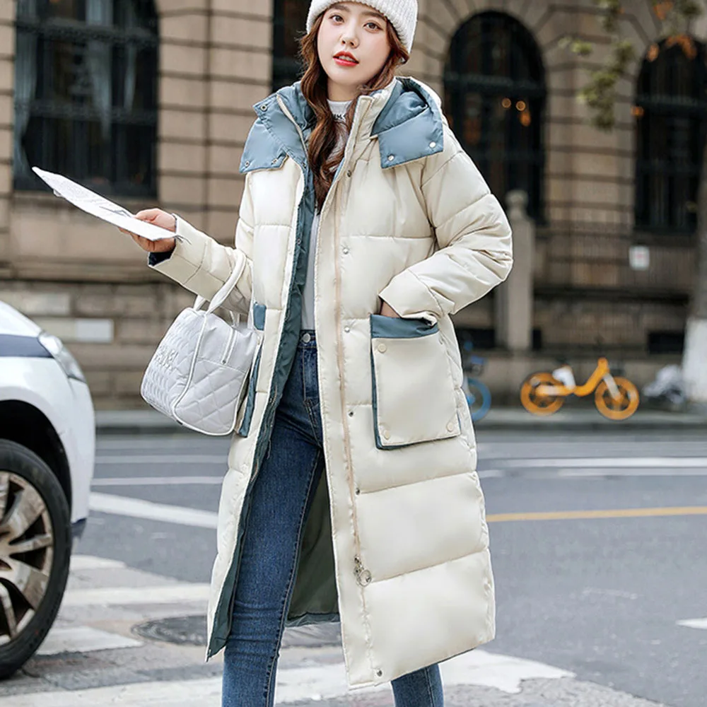 

Осенняя женская новая куртка с хлопковой подкладкой, повседневный приходный трендовый Модный стильный однотонный теплый плотный топ с кап...