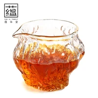 japanese style walnut hammer eye pattern glass fair cup