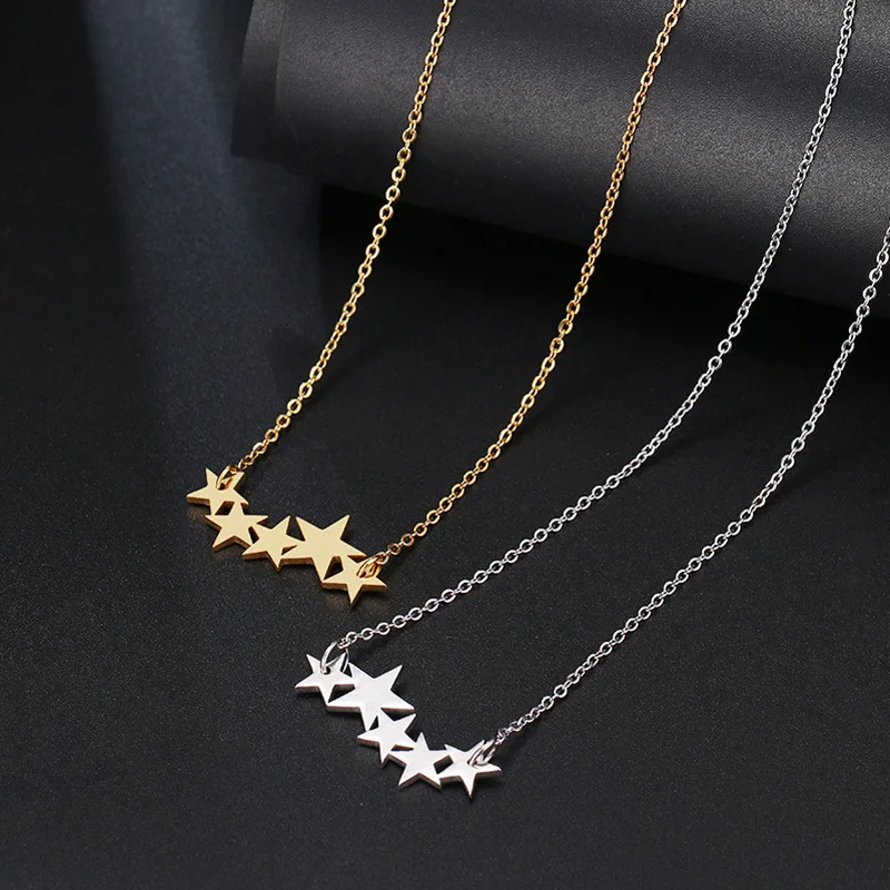 Нержавеющая сталь Золотая Звезда серебряного цвета на запястье подвески колье