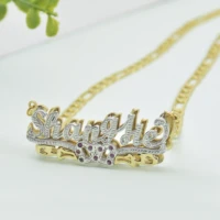 lateefah name personality necklace gold silvery double gold plated nameplate 3d necklace birthstone color chain layered necklace