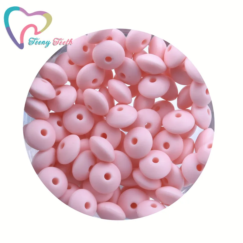 100 шт 12 мм Силиконовые чечевицы Abacus свободный бисер ребенок прорезывание зубов