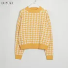 Женский вязаный свитер LUZUZI, повседневный пуловер с круглым вырезом и длинными рукавами, Осень-зима 2019