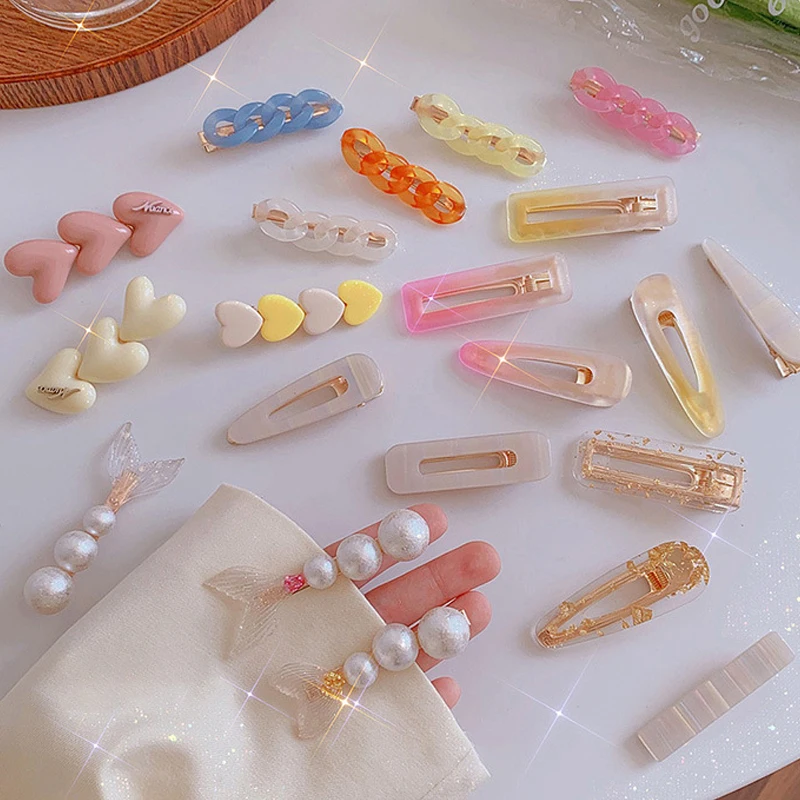 

Последний писк моды; 1 шт. жемчуг зажим для волос для женщин в Корейском стиле шпилька геометрический цепи сердце заколки для волос для девоч...