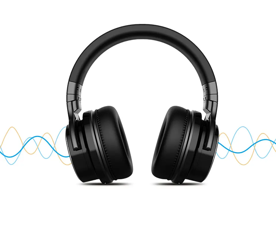 Беспроводная гарнитура с активным шумоподавлением Bluetooth наушники над ухом Стерео гарнитура с микрофоном громкой связи HIFI Бас Звук