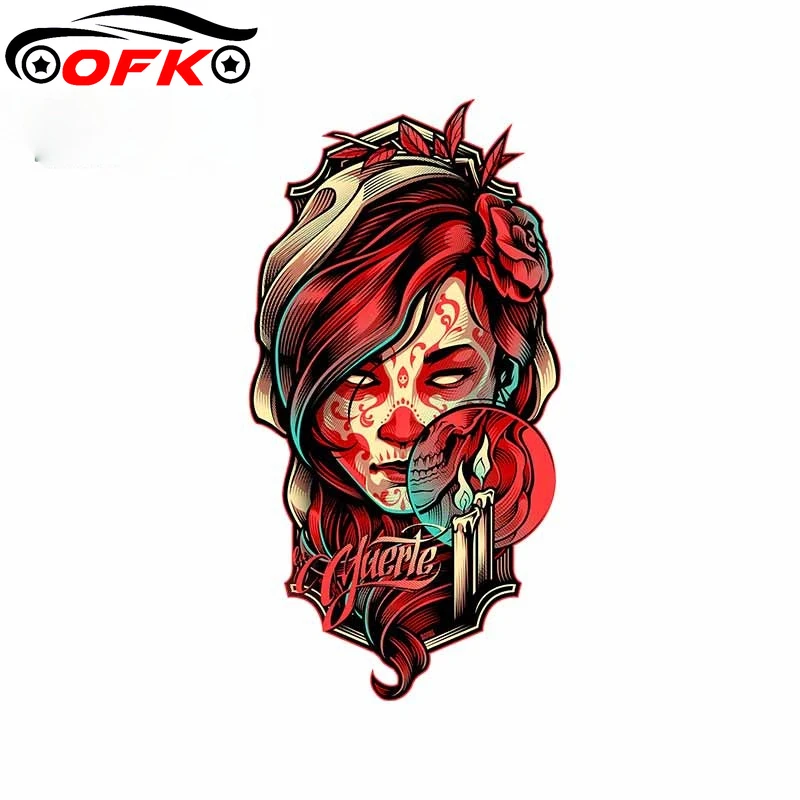 

Funny for Sugar Skull Lady Car Styling Stickers Custom Printing Decal Bumper Repair Sticker Decoration 13cm X 7cm