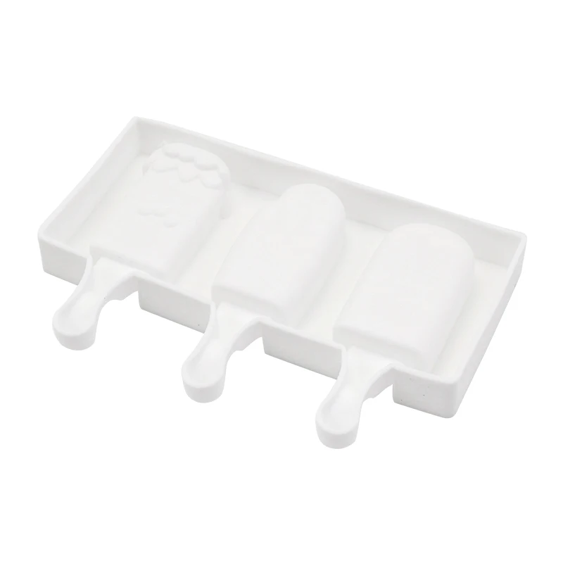 Силиконовая форма для мороженого с 3 полостями приготовления кубиков льда