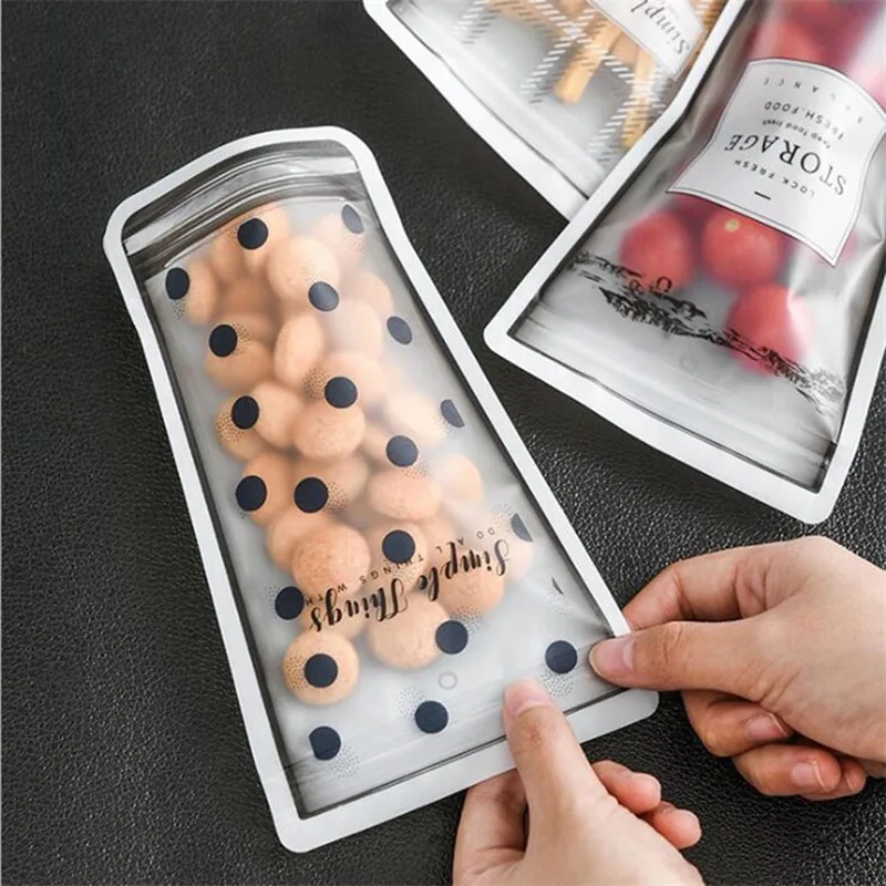 

4Pcs/Set Food Storage Bag Reusable Ziplock Bags Cup Shape Plastic Bag Stand Up for Kitchen Cookie Candy Snack Baked Food