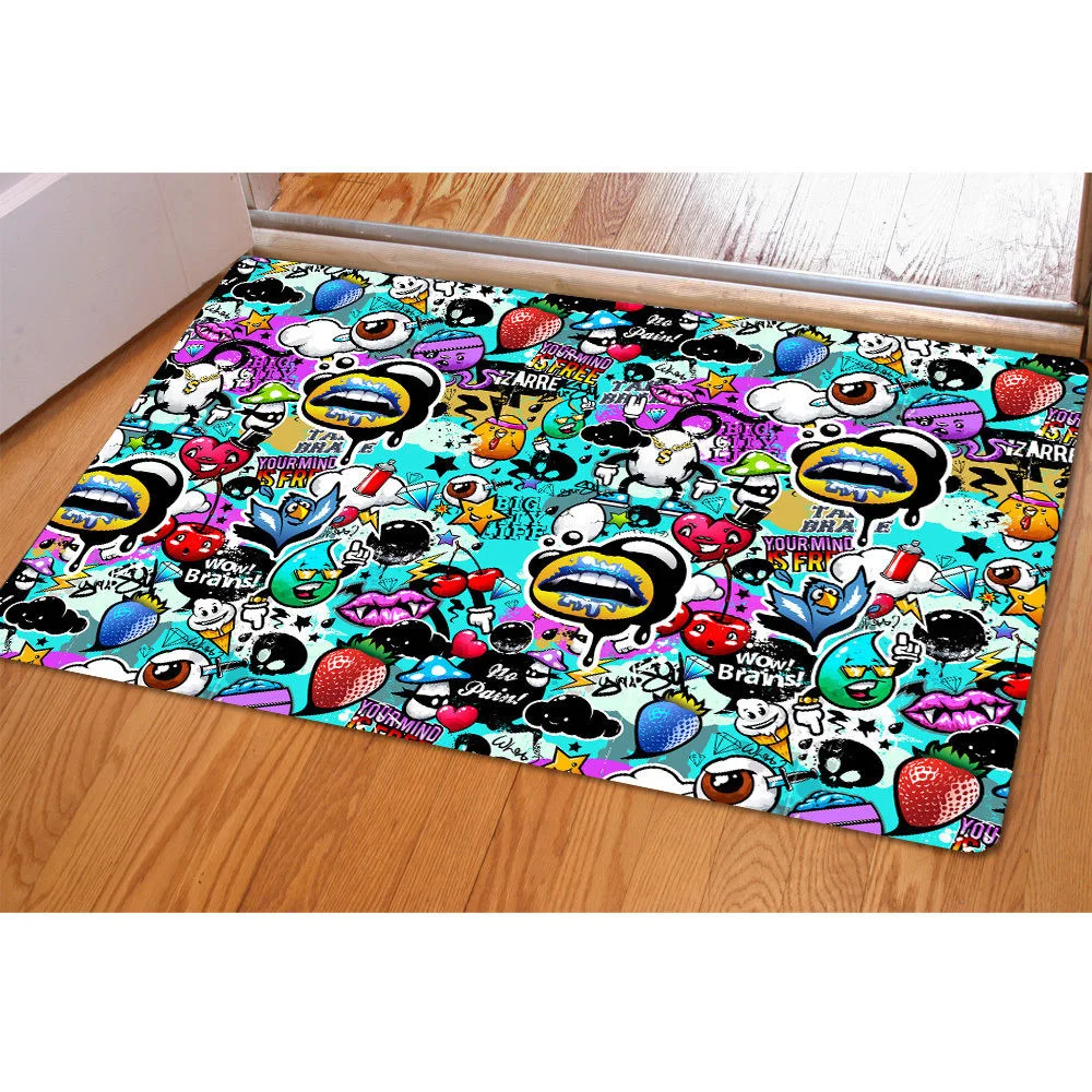 Противоскользящий коврик OIMG для ванной напольный с 3D принтом граффити