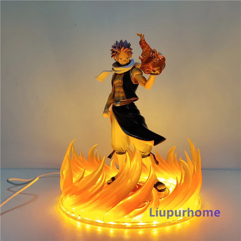 Anime Fairy Tail Natsu LED Night Light PVC Action Figure Table Lamp DIY Model Toys Decoration Light Kids Bedroom Nightlight Gift