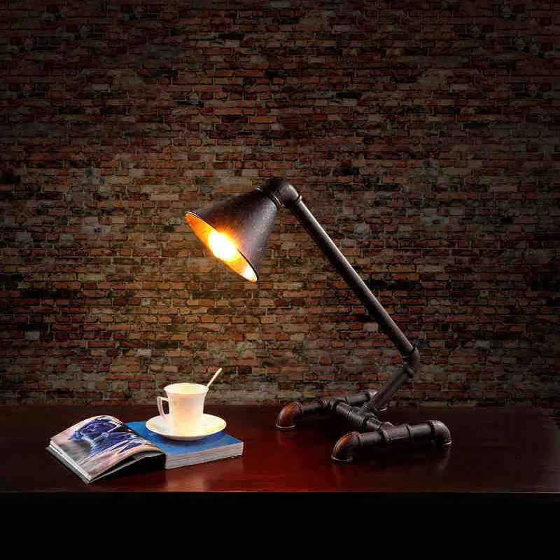 

Американская Лофт промышленная ветровая Персонализированная настольная лампа для воды в стиле лофт, кофейня, кабинета, креативная настоль...