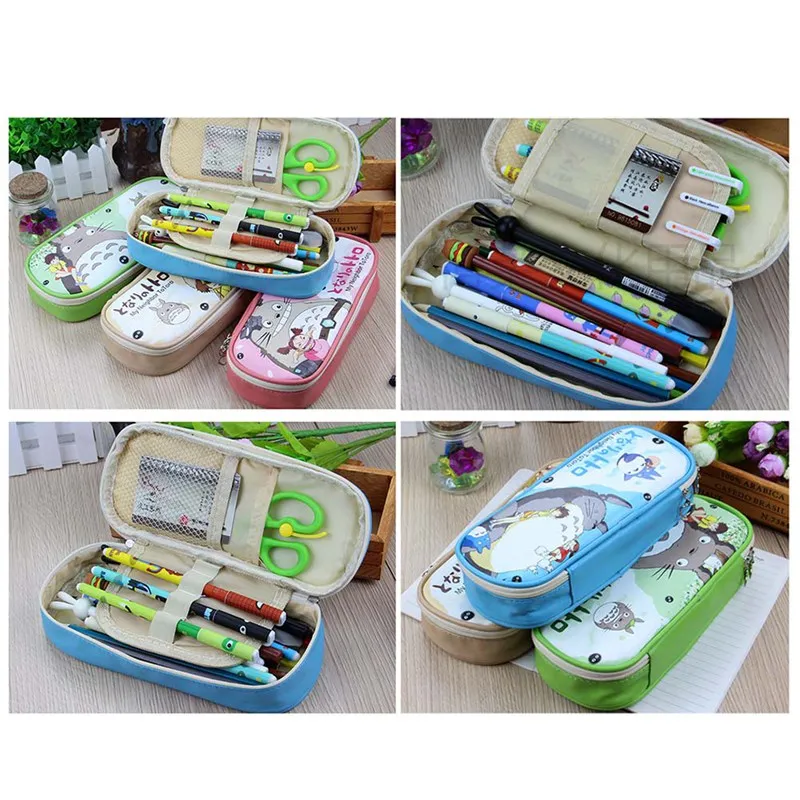 Оригинальный чехол для карандашей Totoro вместительный из искусственной кожи