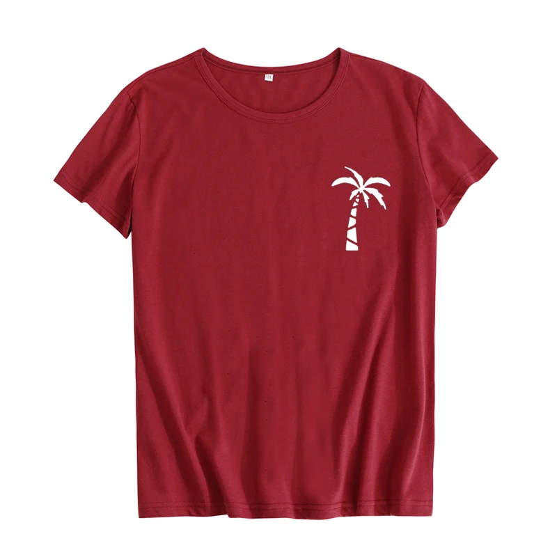 Футболка с принтом в виде пальмы женские летние топы 2019|Футболки| |