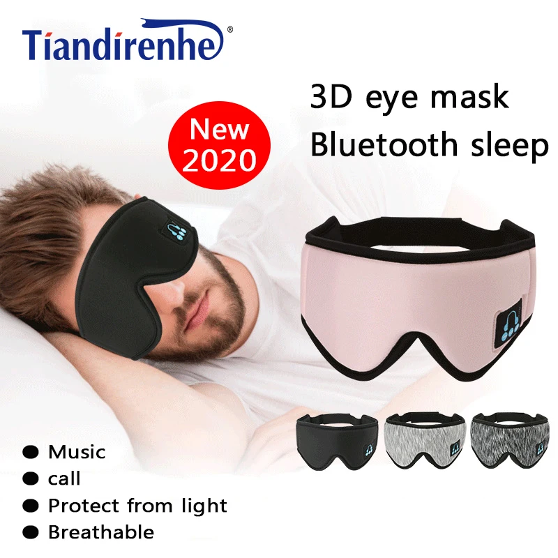 

New 3D Binaural stereo Manufacturer new wireless music headset sleep aid headphone sleep eye mask Bluetooth 5.0 sleep Blindfold
