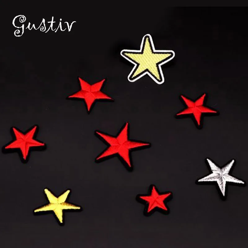 Нашивка с вышивкой в виде звезды нашивки для одежды наклейки своими руками