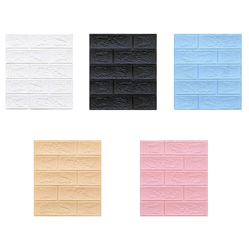 

3D Wall Stickers Self Adhesive Wallpaper Panels Home Decor Living Room Bedroom House Decoration Bathroom Brick 6/10/15/20Pcs