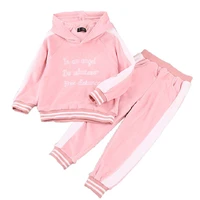 baby girls winter clothes set children long sleeve gold velvet sweatshirt pants 2pcs suit casual kid clothing sets 1 5 year old