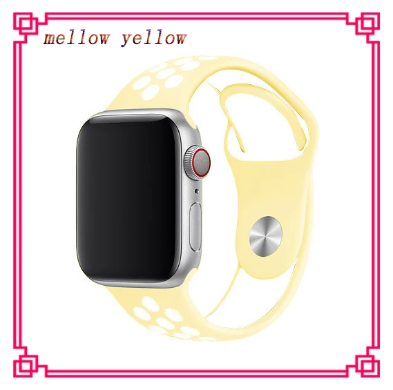 mellow yellow Ремешок для apple watch 5 4 band iwatch series 4 3 2 correa apple watch 42 мм 38 мм 44 мм 40 мм силиконовый браслет pulseira ремешок для часов - Цвет ремешка: mellow yellow