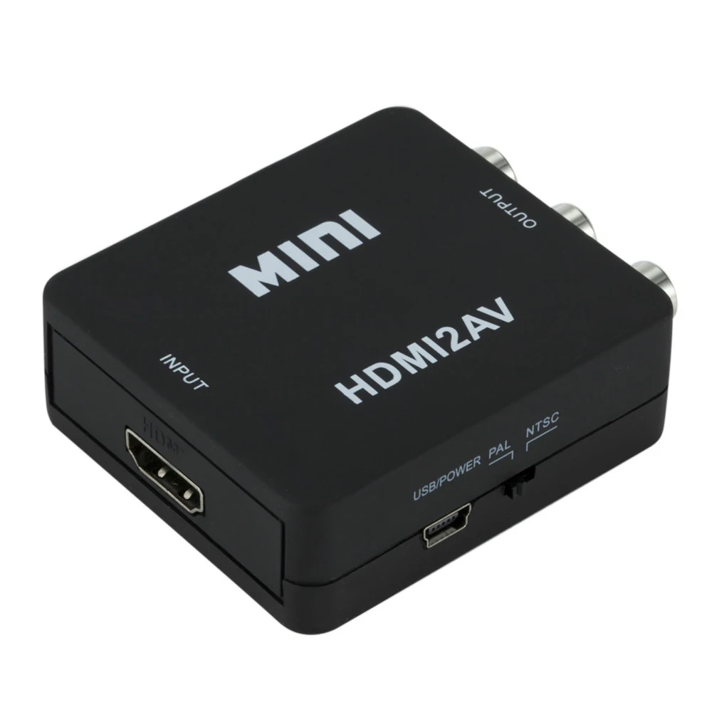 HDMI совместимый с RCA преобразователем AV/CVSB L/R видеобокс HD 1080P 1920*1080 60 Гц HDMI2AV