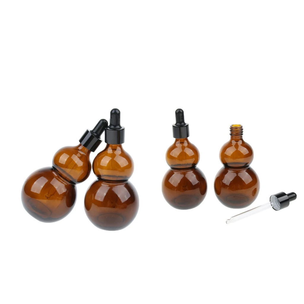 4 шт янтарные стеклянные бутылки образец флакон эфирное масло бутылка со
