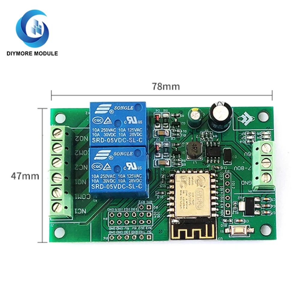 ESP-12F 2-канальный релейный модуль беспроводной Wi-Fi ESP8266 ESP 12F плата для разработки