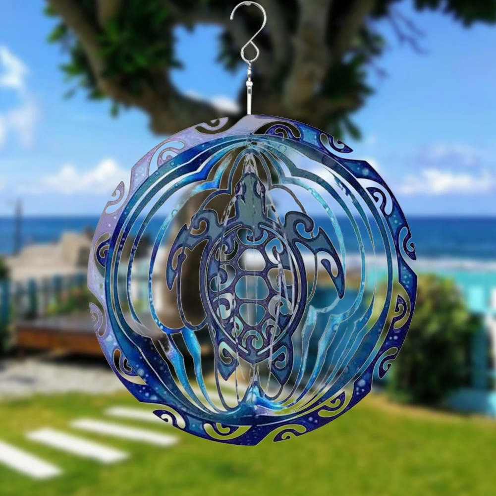 

Rotating 3D Turtle Wind Chime Pendant Spinner Ornaments 30cm Metal Wall Hanging Garden Balcony Yard Decor Parents Gifts Hot Sale