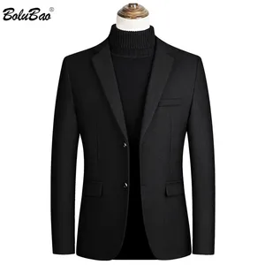 BOLUBAO, модный бренд, мужские повседневные блейзеры, осенний мужской деловой Повседневный шерстяной костюм, пальто, однотонный Тонкий Блейзер, пальто для мужчин