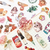 100 pcs stationery stickers seal decorative stickers scrapbooking diary diy bullet journal plant flower travel retro stickers