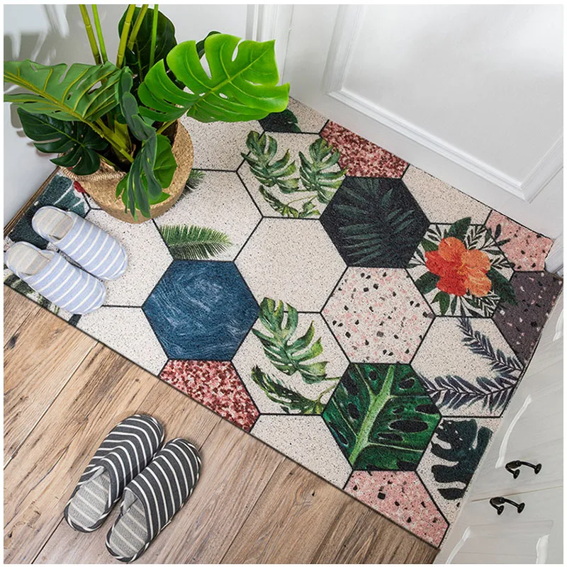 Простой коврик с геометрическим рисунком для входной двери ковер гладкий