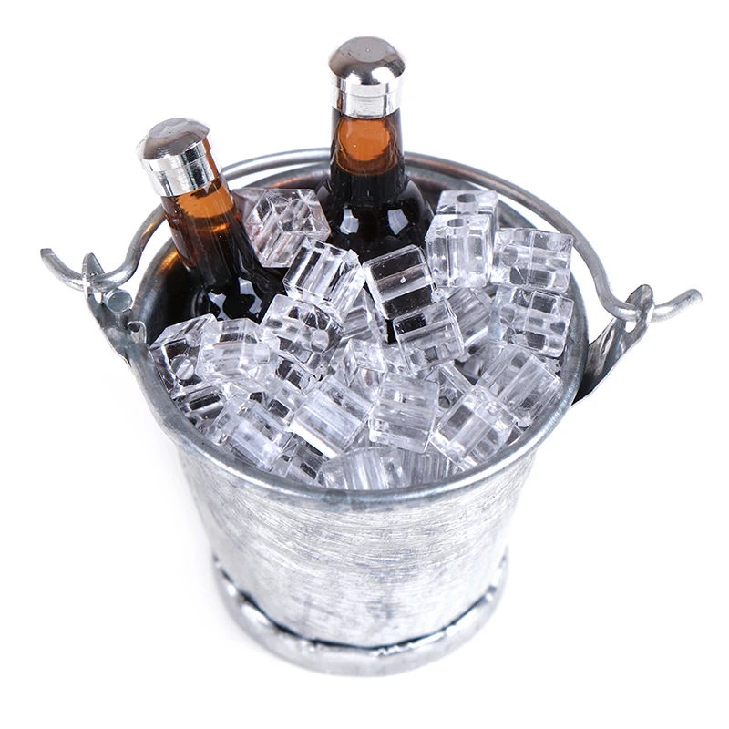 1/12 весы пивная бутылка ведро кубик льда чашки играть кукольный еда мебель