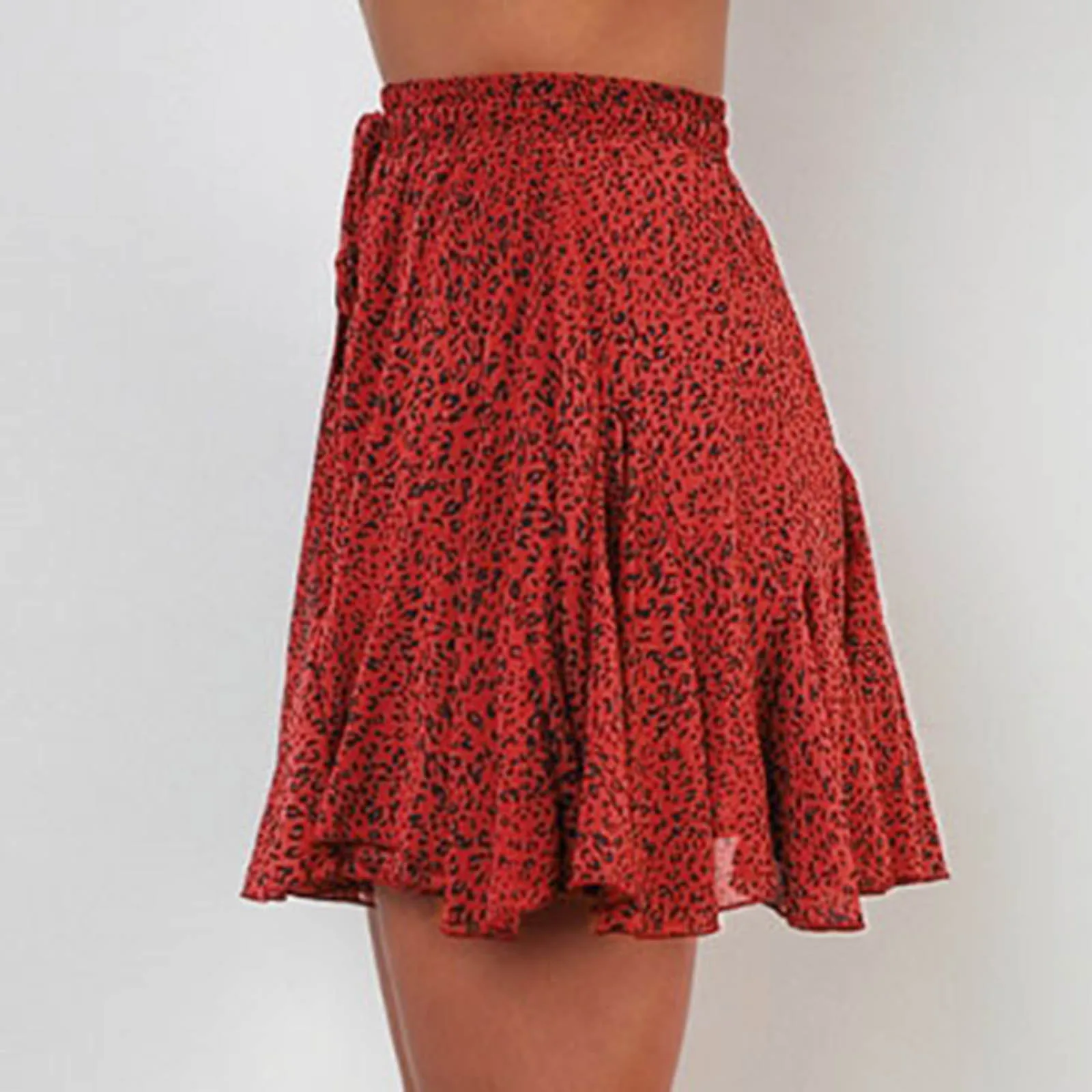 

Women Summer Fashion Casual Floral Printed Elastic High Wasit Shorts Skirt Ladies Bag Hip Skirt Zipper High Waist Rib Print#g