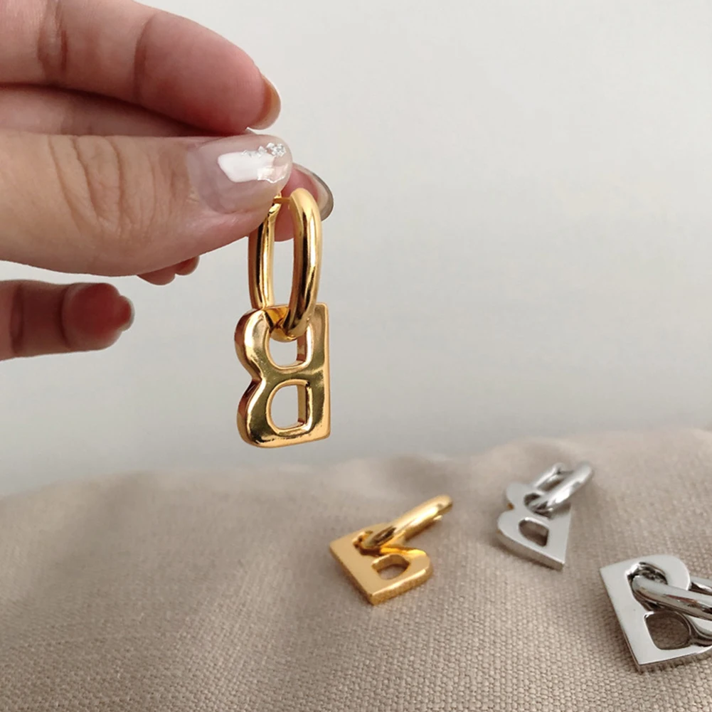 Английские Буквы B золотые для ушей пирсинг Серебряная Сережка первоначального