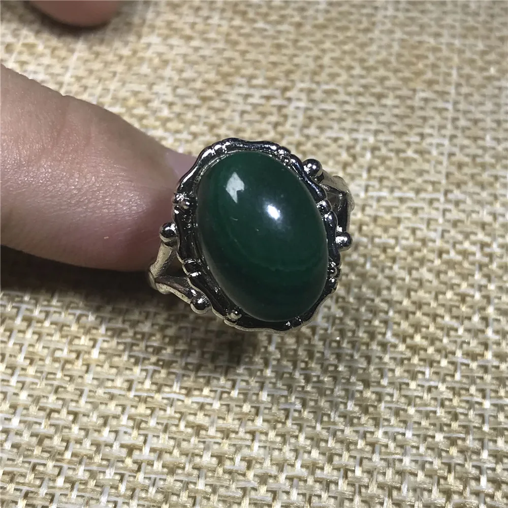 Кольцо из натурального зеленого малахита хризоколла для женщин, 16x13 мм, Серебряные бусы, вечерние, подарок для любви, модное регулируемое кольцо, AAAAA