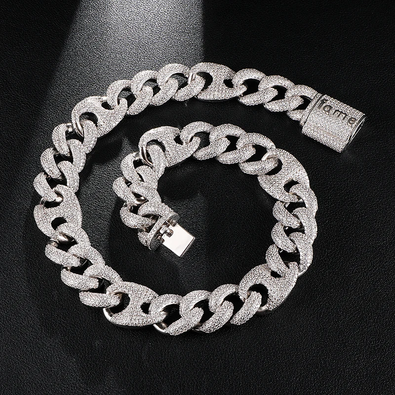 

20mm Miami Lock Clasp Cuban Necklace Iced Out AAA Cubic Zircon Cuban Link Bracelet Jewelry Set Heavy Iced Chain Bracelet 8"