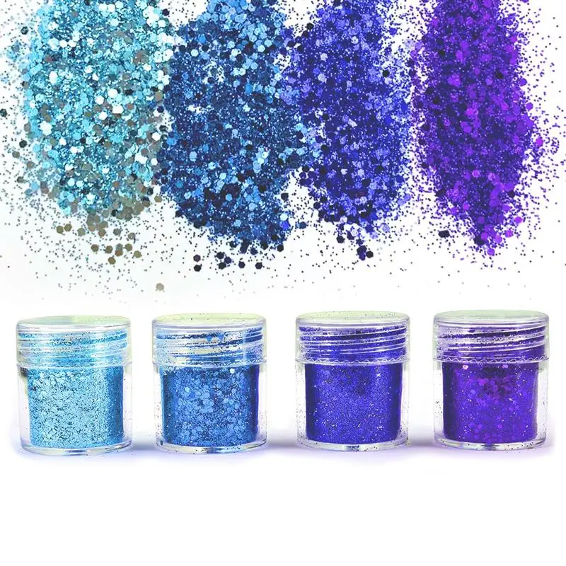 Украшения из синей смолы 4 шт. наполнители Блестящие Блестки для смешивания