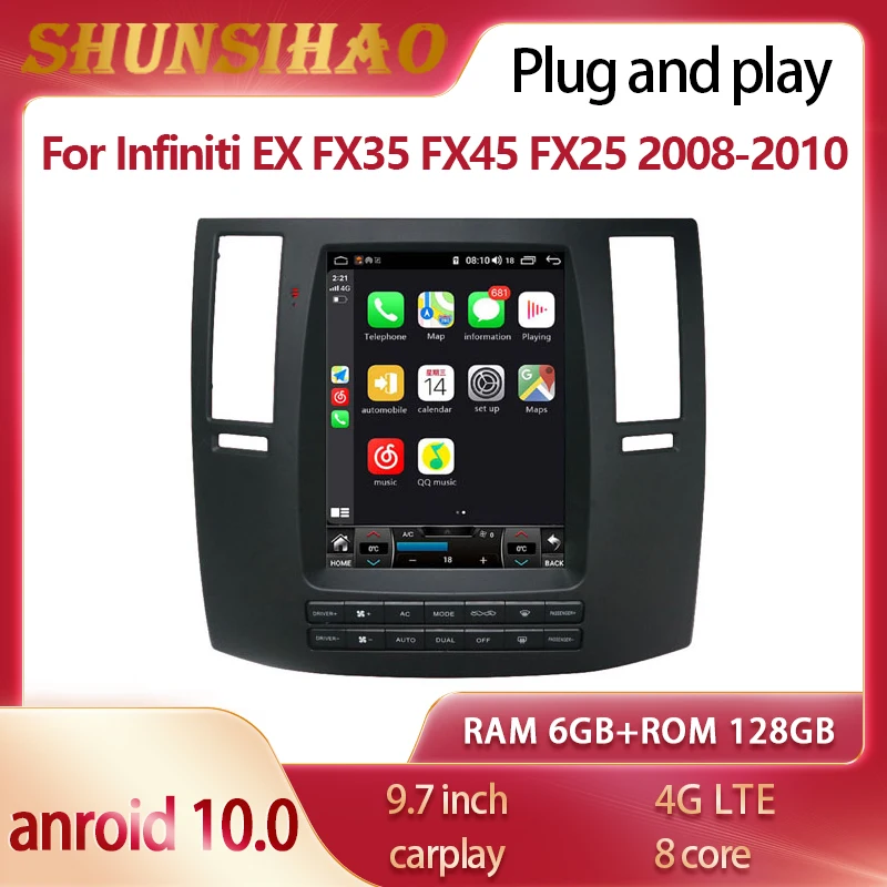 

Автомагнитола ShunSihao SC7862, Android 10, 9,7 дюйма, 2008-2010, 128 ГБ