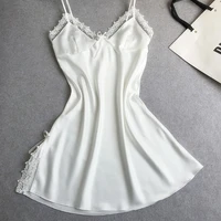 new summer suspender womens nightdress solid lace sexy silk tempting one piece dress sexy nightgown sleep tops